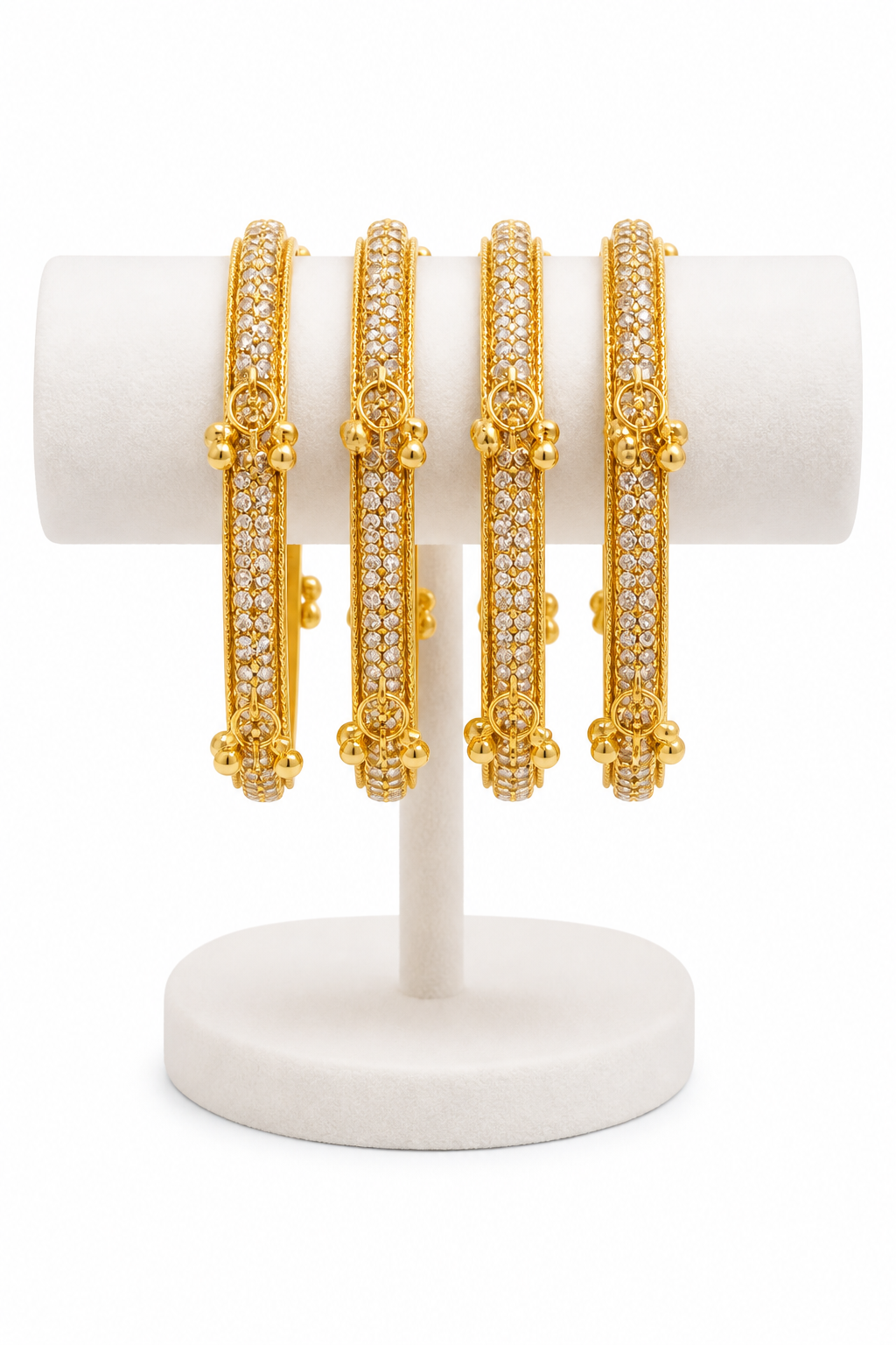 2026/10/1001016402-1.png Golden With Silver Stone Bangels - Image 1