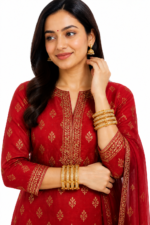 Golden With Silver Stone Bangels - Image 2